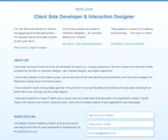 Petelove.com(Pete Love) Screenshot