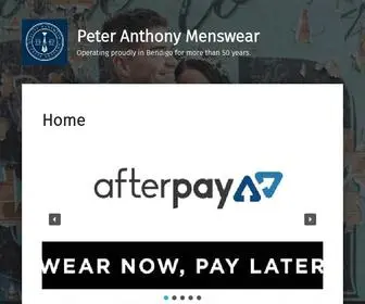 Peteranthonymenswear.com.au(Operating proudly in Bendigo for more than 50 years) Screenshot