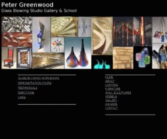 Petergreenwood.com(Custom hand blown glass by glass artist Peter Greenwood) Screenshot