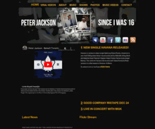 Peterjacksonmusic.ca(Peter Jackson Canadian Hip Hop Artist) Screenshot
