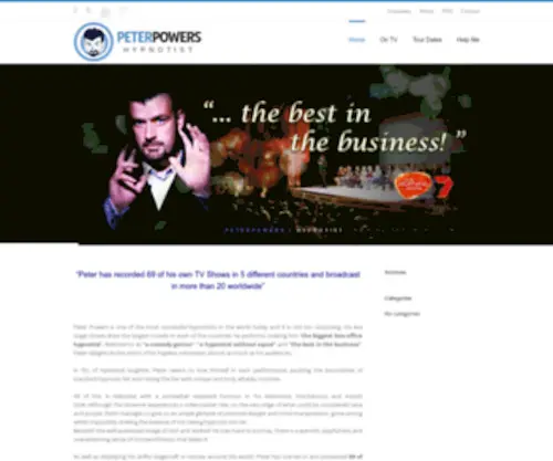 Peterpowers.com(Hypnotist Peter Powers) Screenshot