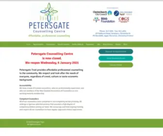 Petersgate.org.nz(Petersgate Counselling Centre) Screenshot