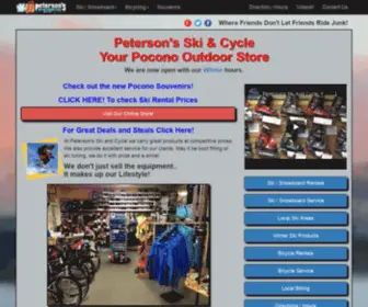 Petersonskiandcycle.com(Petersons Ski & Cycle Pocono Mountains Premier Ski and Bike Shop) Screenshot