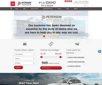 Petersontoyota.net(New & Used Toyota Vehicles in Boise) Screenshot