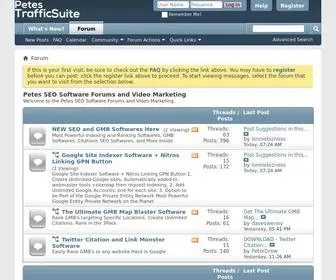 Petestrafficsuite.com(Petes SEO Software Forums and Video Marketing) Screenshot