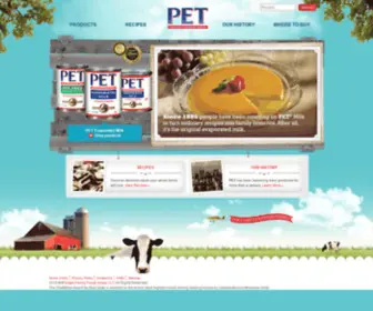 Petevaporatedmilk.com(PET Milk) Screenshot