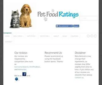 Petfoodratings.org(Pet Food Ratings) Screenshot