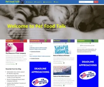 Petfoodtalk.com(Pet Food Reviews) Screenshot