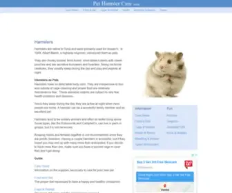Pethamstercare.com(Pet Hamster Care) Screenshot