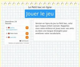 Petitbacenligne.net(Le petit bac en ligne) Screenshot
