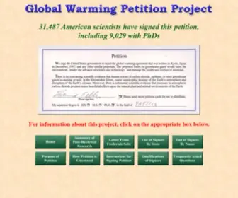 Petitionproject.org(Global Warming Petition Project) Screenshot