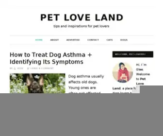 Petloveland.com(Tips and inspirations for cats and dogs lovers) Screenshot