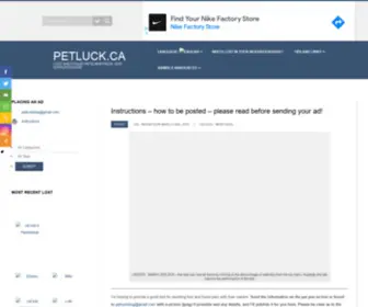 Petluck.ca(Lost and Found Animals) Screenshot