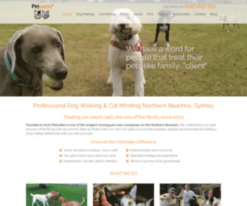 Petmates.com.au(Dog Walking Northern Beaches) Screenshot