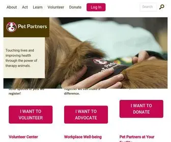 Petpartners.org(The Pet Partners Therapy Animal program registers nine species of therapy animals) Screenshot