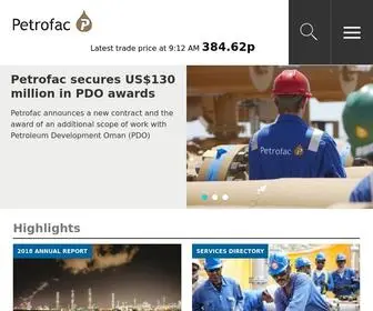 Petrofac.com(A leading international service provider to the energy industry) Screenshot