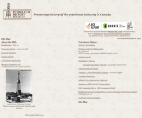 Petroleumhistory.ca(Petroleum History Society) Screenshot