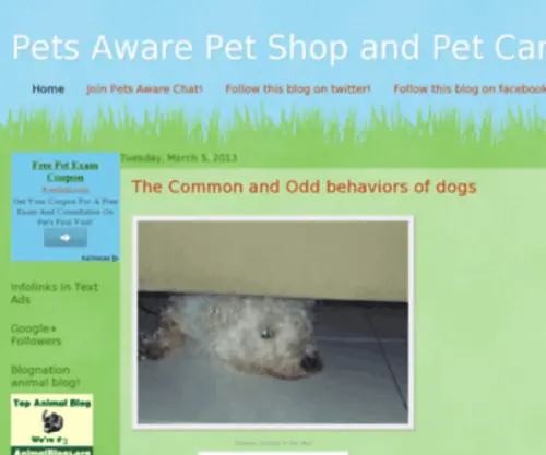 Petsaware.com(Pets Aware Pet Shop and Pet Care) Screenshot