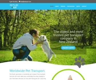 Petsbyair.com(We provide International Pet Travel Services from NZ) Screenshot