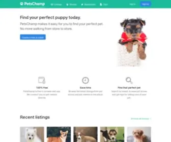 Petschamp.com(Puppies, Training and Grooming Tips Online) Screenshot