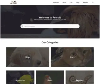 Petsoid.com(Animal & Pet Blog) Screenshot
