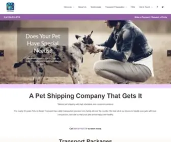 Petsonboardtransport.com(Pets On Board Transport) Screenshot