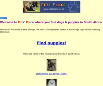 Petsplace.co.za(Dogs ) Screenshot