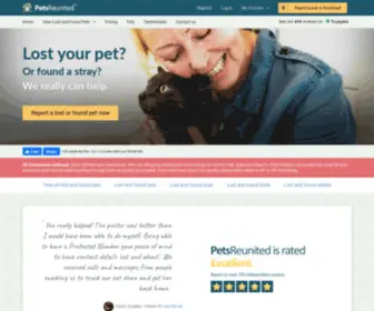 Petsreunited.com(Lost and found pets in the UK) Screenshot