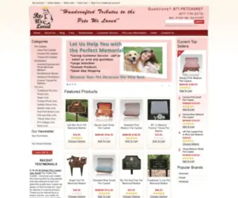 Petsweloved.com(Pet Caskets) Screenshot