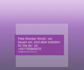 PetswonderWorld.com(Pets Wonder World) Screenshot