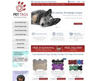 Pettagsinternational.com.au(Pet Tags & Pet Id Tags Online Australia) Screenshot