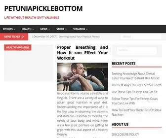 Petuniapicklebottom.org(Life without Health isn't Valuable) Screenshot