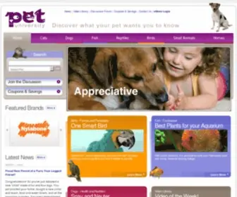 Petuniversity.com(Pet health information) Screenshot