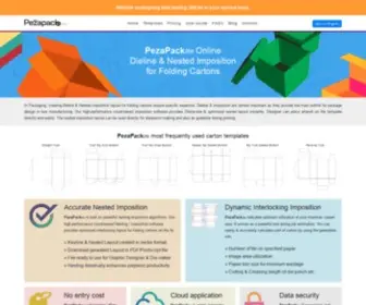 Pezapack.com(Online dieline generator and nested imposition software) Screenshot