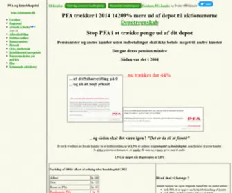 Pfakunder.dk(PFA og kundekapital) Screenshot