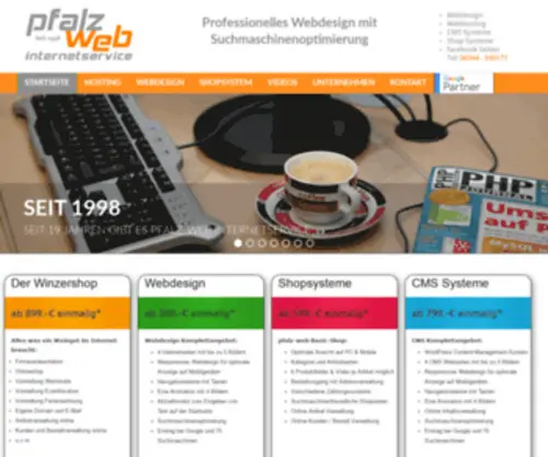 Pfalz-Web.de(Pfalz-web internetservice Webdesign mit Suchmaschinenoptimierung Tel) Screenshot