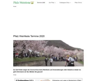 Pfalz-Weinfeste.de(Pfalz Weinfeste und Weinkerwe : Pfälzer Weinfestkalender 2020) Screenshot