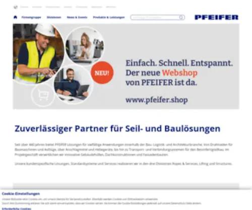 Pfeifer.de(Wir schaffen Verbindungen) Screenshot
