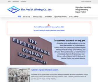 Pfening.com(Bakery Equipment Proof Boxes Flour Sugar Conveying) Screenshot