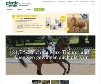 Pferderevue.at(Die pferderevue ist das offizielle organ des österreichischen pferdesportverbandes (oeps)) Screenshot