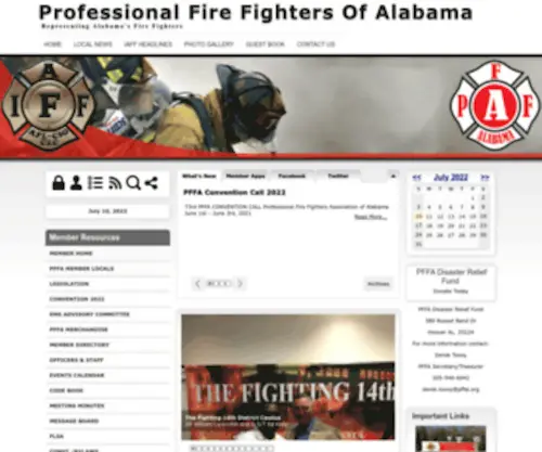 Pffal.org(Professional Fire Fighters Of Alabama) Screenshot