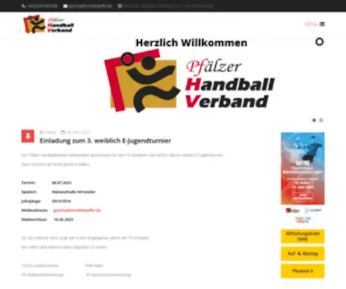PFHV.de(Dies ist die offizielle Homepage des Pfälzer Handballverbandes (PfHV)) Screenshot