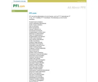 Pfi.com(PFI) Screenshot