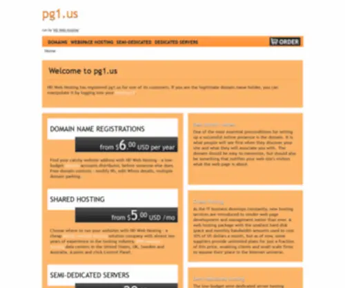 PG1.us(Domain registration) Screenshot