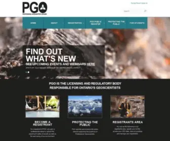 Pgo.ca(Professional Geoscientists Ontario (PGO)) Screenshot