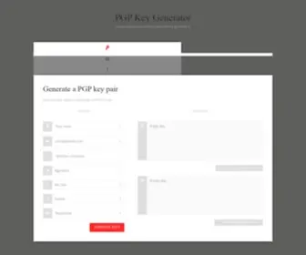 PGpkeygen.com(PGP Key Generator) Screenshot