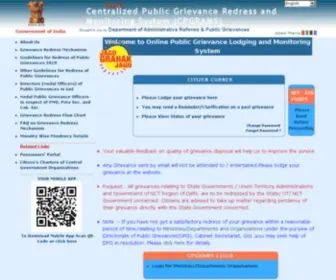 Pgportal.gov.in(CPGRAMS-Home) Screenshot