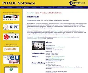 Phade.com(PHADE Software) Screenshot