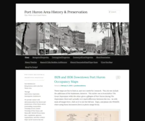 Phahpa.org(Port Huron Area History & Preservation) Screenshot