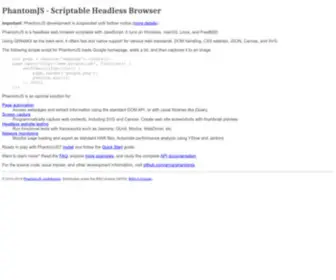 Phantomjs.org(Scriptable Headless Browser) Screenshot